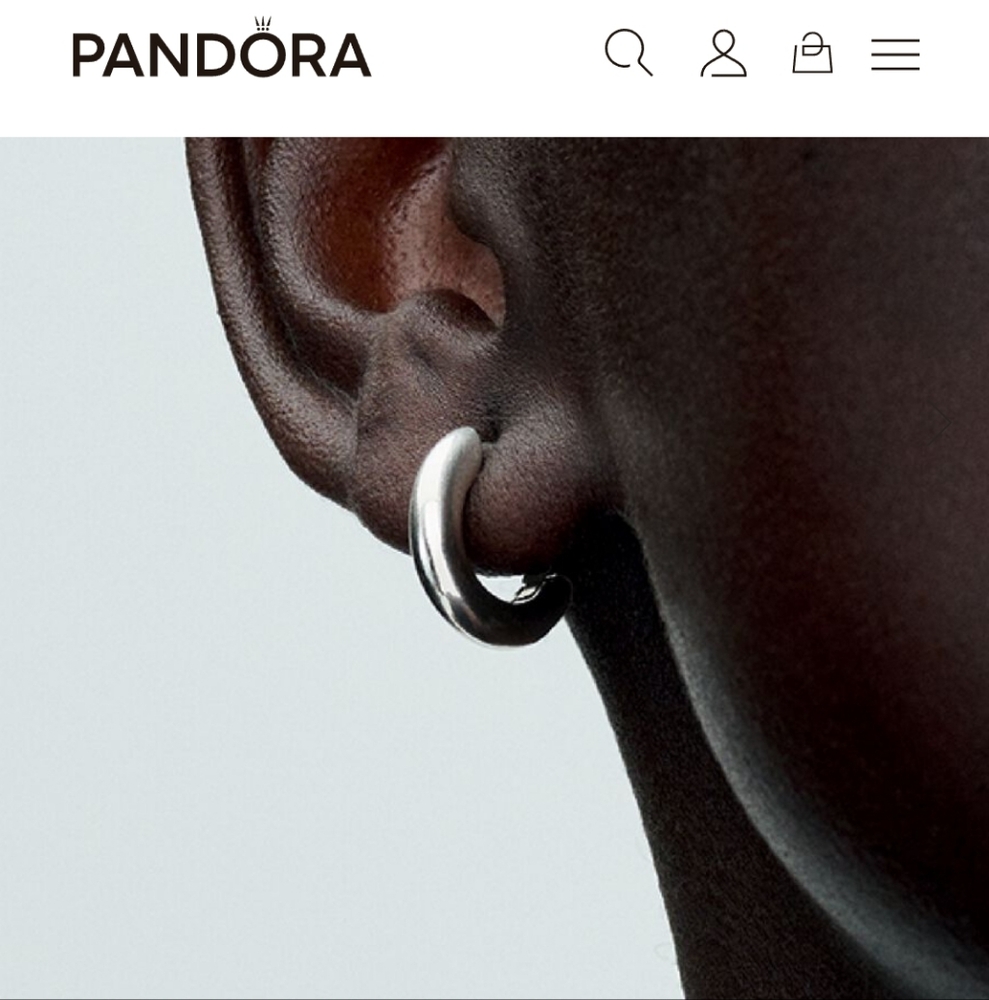 Pandora Sterling Silver Sculptural Hoop Earrings. NEW IN BOX.